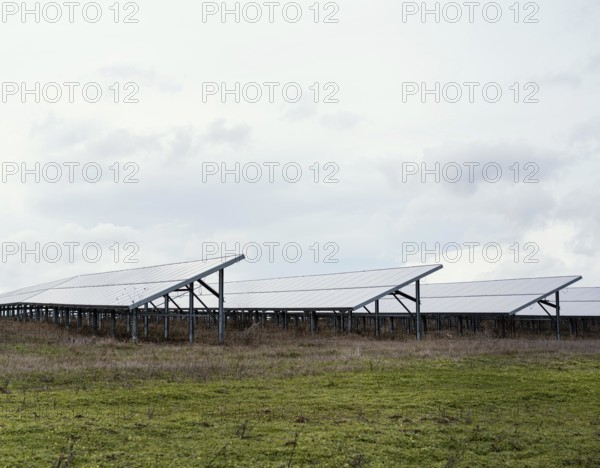 Field with lots solar panels