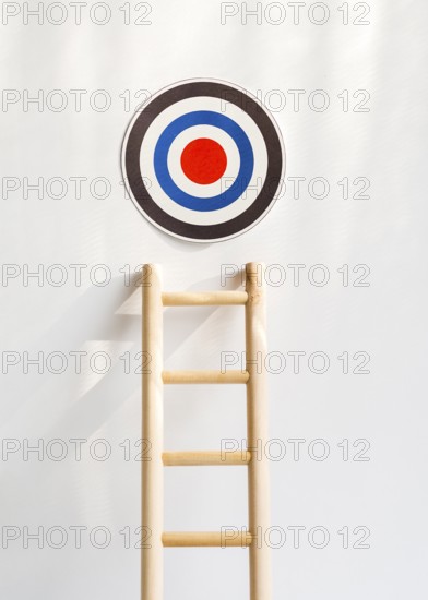 Front view target with wooden ladder. High resolution photo