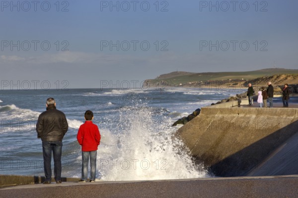Storm on coast, Wissant, Nord-Pas de Calais, France, Europe