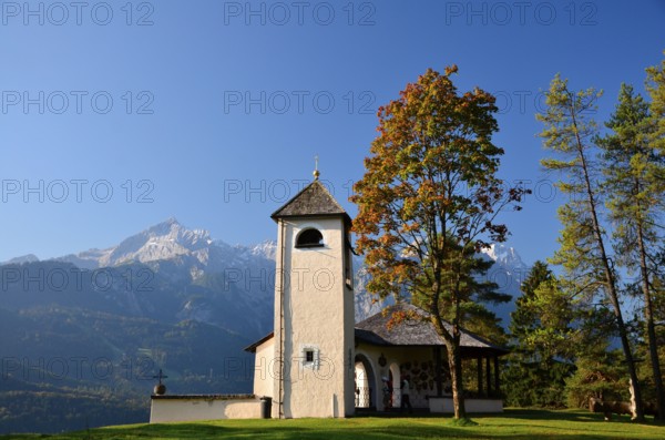 War Memorial Chapel, Alpspitze, Garmisch-Partenkirchen, Loisachtal, Zugspitzland, Bavaria, Germany,