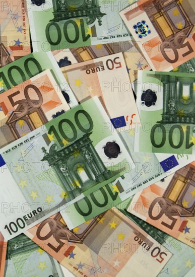 Euros Money, 50 and 100 Bank Notes