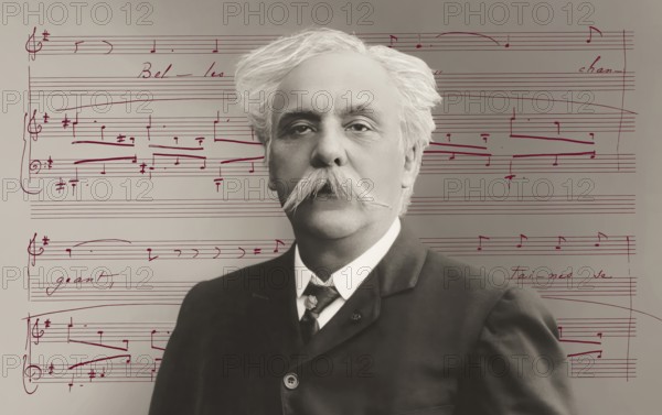 Portrait of Gabriel Fauré, 1845-1924, French composer, digitally edited according to a photograph