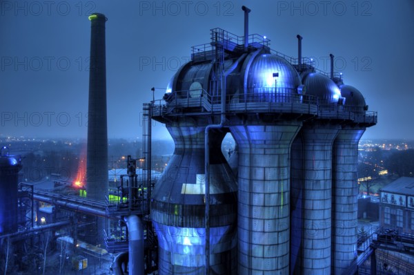 Duisburg-Nord Landscape Park, Light Art, Industrial Culture Route, Former Meiderich Ironworks,