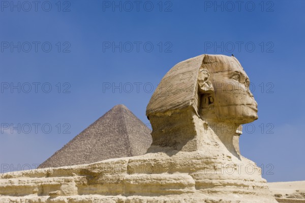 Sphinx and Cheops Pyramid, Giza, near Cairo, Egypt, Africa