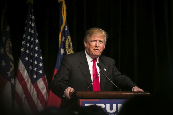 21 February 2016: Republican Presidential candidate Donald Trump speaks to several thousand