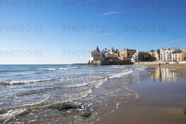 Beach in Sitges on the Spanish Mediterranean coast
