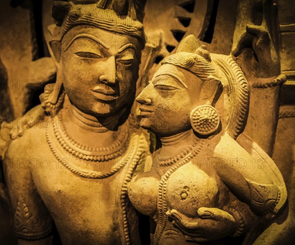 Indian lovers in tantric position, north-west India original manufact, 10-11 century