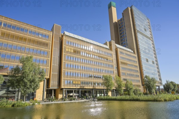 Commercial building Atrium Tower, Pianosee, Potsdamer Platz, Tiergarten, Mitte, Berlin, Germany,