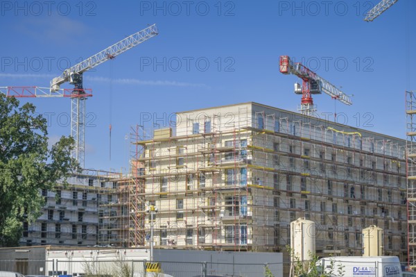 Construction site, new building, residential building, Rhenaniastraße, Dabelowseestraße,