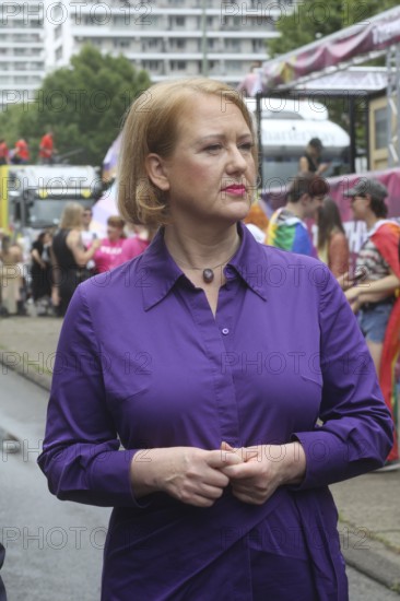 Lisa Paus, German minister for Family Affairs before the start of the Christopher Street Day demo.