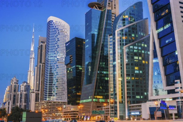 DUBAI, UNITED ARAB EMIRATES - FEB 9, 2019: Architecture od Business Bay located in the western