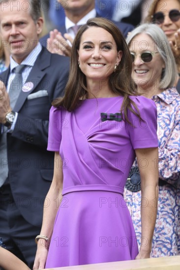 Catherine, Princess of Wales in the Royal Box at the 2024 Wimbledon Championships, London, England,