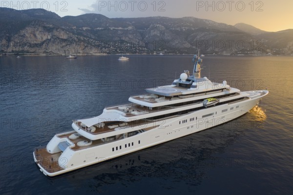 Aerial view 162, 5 metre long motor yacht ECLIPSE, delivered in 2010 by the Hamburg shipyard Blohm
