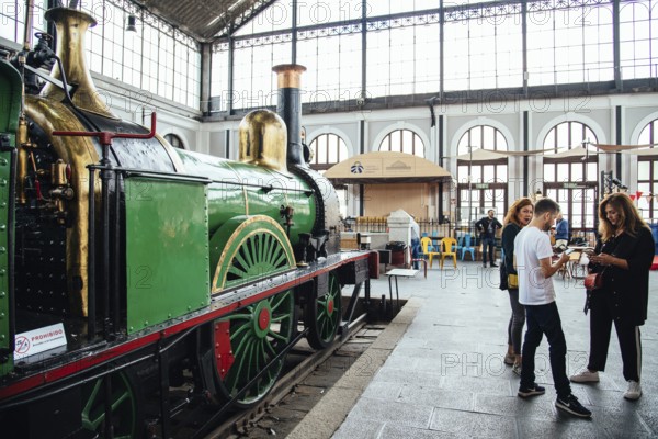 Madrid, Spain, June 9, 2018: Engine Market, Mercado de Motores, at Madrid Railway Museum. It takes