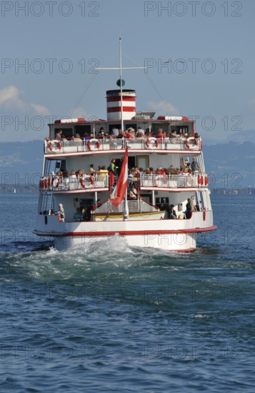On Lake Constance, Lake Constance shipping, sailing boats, near Immenstaad, passenger ship: