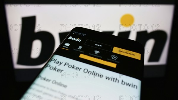 Stuttgart, Germany, 01-08-2022: Mobile phone with webpage of sports betting company bwin