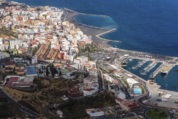Santa Cruz de La Palma, Spain, August 13, 2021: Aerial View of the City of Santa Cruz de La Palma