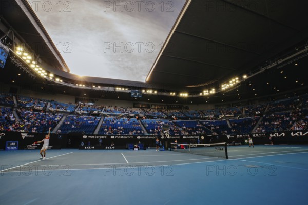 MELBOURNE, AUSTRALIA, JANUARY 24: Jannik Sinner of Italy beats Alex de Minaur of Australia on day 8