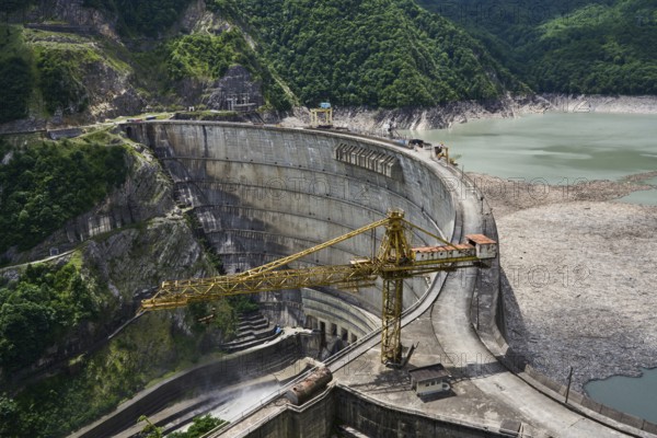 Enguri Dam, Inguri Dam, Enguri River Dam, Earth's Highest Arch Dam, High Caucasus, Svanetia,
