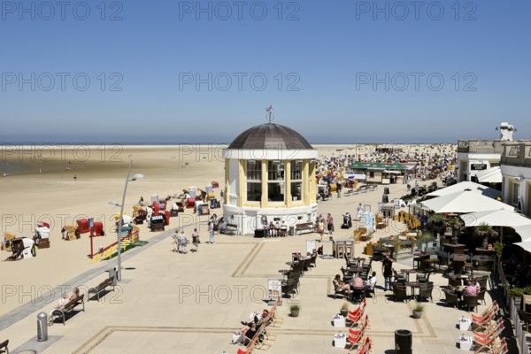 Music pavilion on the Wandelbahn on the beach, Borkum, East Frisian Island, East Frisia, Lower