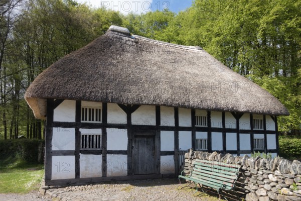 CARDIFF, UK - APRIL 27 : View of Abernodwydd Farmhouse at St Fagans National Museum of History in