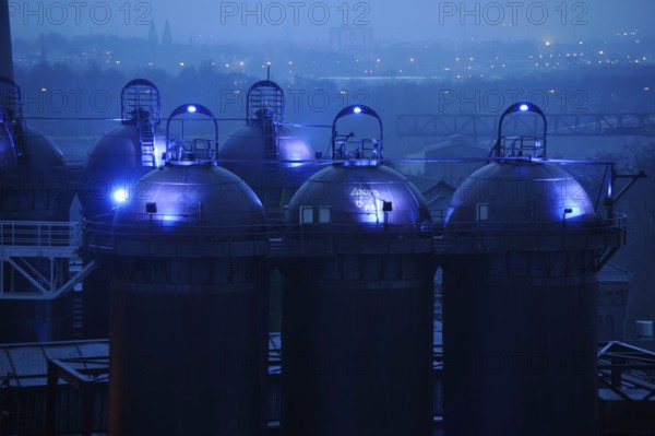 Duisburg-Nord Landscape Park, Light Art, Industrial Culture Route, Former Meiderich Ironworks,