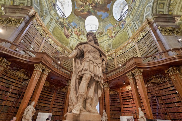 The Prunksaal, center of the old imperial library inside the Austrian National Library. Vienna