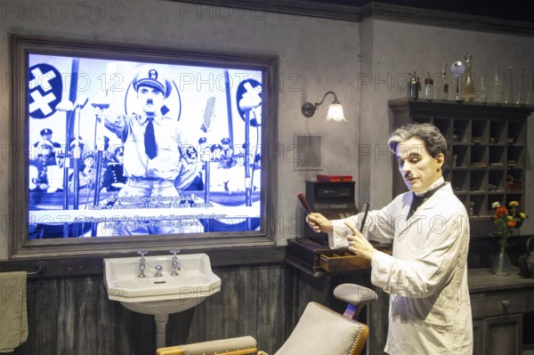 Charlie Chaplin, wax figure, film The Great Dictator, Charlie Chaplin Museum, Chaplins World,
