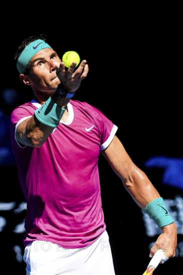 MELBOURNE, AUSTRALIA, JANUARY 25: Rafael Nadal of Spain beats Denis Shapovalov of Canada on day 9