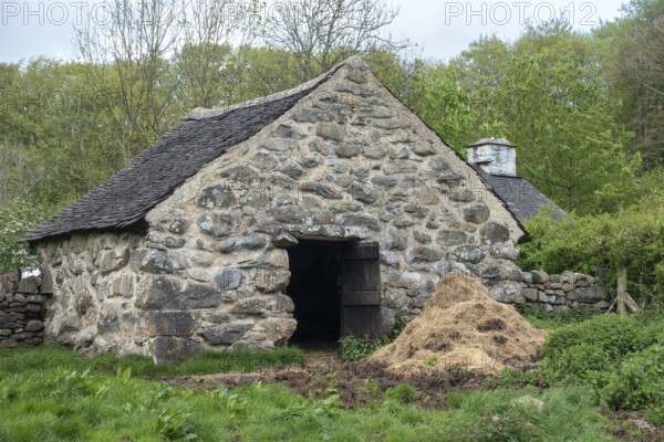 CARDIFF, UK - APRIL 27 : Stone Barn at St Fagans National Museum of History in Cardiff on April 27,