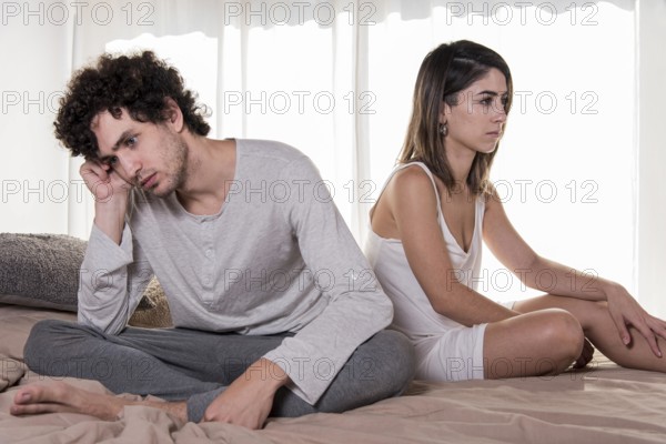 Unhappy couple bedroom