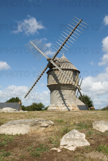 Windmill, Moulin du Diable, Moulin Cremeur, Guerande, Loire Atlantique, Pays de la Loire, France,
