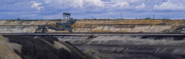 Bucket wheel excavator Takraf 1519 SRs 6300 in the Welzow-Süd opencast lignite mine of Lausitz
