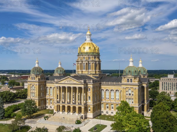 July 19, 2020, Des Moines, Iowa, USA: The Iowa State Capitol is the state capitol building of the U