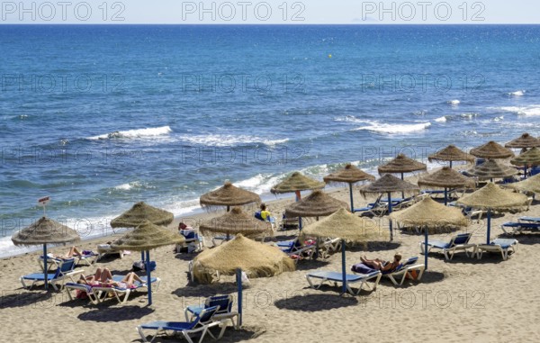 MARBELLA, ANDALUCIA/SPAIN - MAY 4 : View of the beach in Marbella Spain on May 4, 2014.