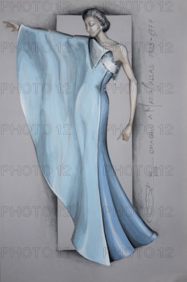 Homage to Maria Callas, evening dress, fashion sketch, fashion design, women's fashion, haute
