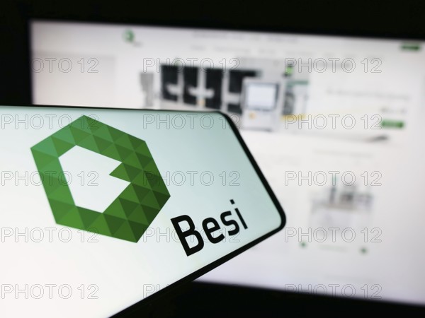 Stuttgart, Germany, 11-11-2023: Cellphone with logo of Dutch company BE Semiconductor Industries NV