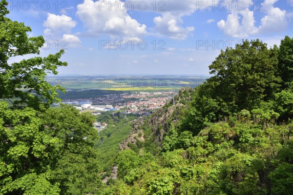 View from Hexentanzplatz, Thale, Harz, Germany. View from Hexentanzplatz in the Bode Valley in the
