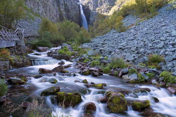 Njupeskär, the highest waterfall in Sweden, Fulufjället National Park, Dalarnas län, Dalarna