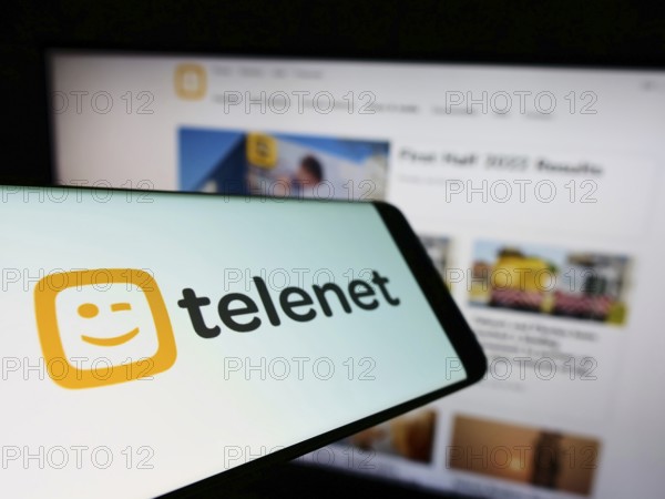 Stuttgart, Germany, 07-30-2022: Mobile phone with logo of Belgian company Telenet Group Holding N.V
