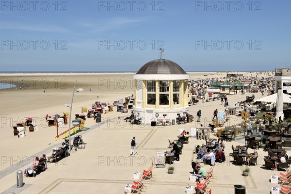 Music pavilion on the Wandelbahn on the beach, Borkum, East Frisian Island, East Frisia, Lower