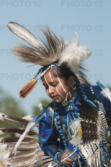Young Boy Calling All Drums Pow-Wow, Chicken Dance, Rocky Mountain House National Historic Site,