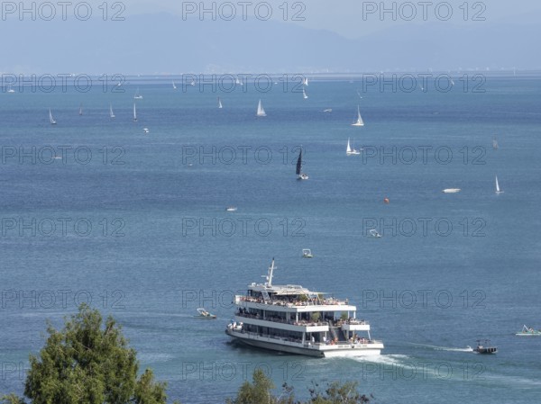 View from the cathedral over Lake Constance, Constance, Lake Constance, Baden-Württemberg, Germany,