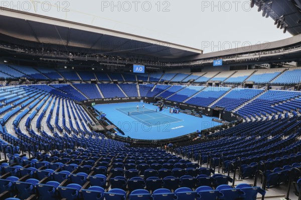 MELBOURNE, AUSTRALIA, JANUARY 15: Atmosphere ahead of the 2022 Australian Open at Melbourne Park on