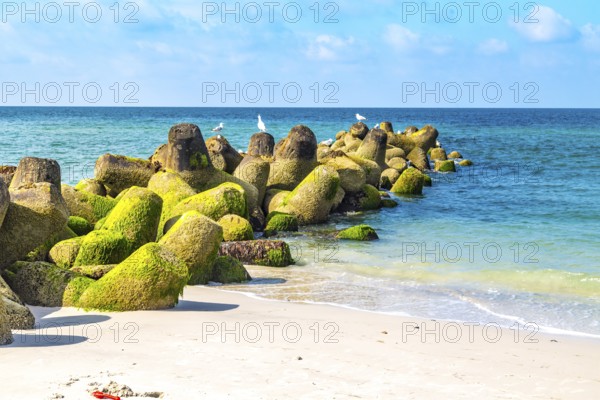Beach protection by tetrapods, to be seen on the beach walk from Hörnum around Hörnum-Odde, the