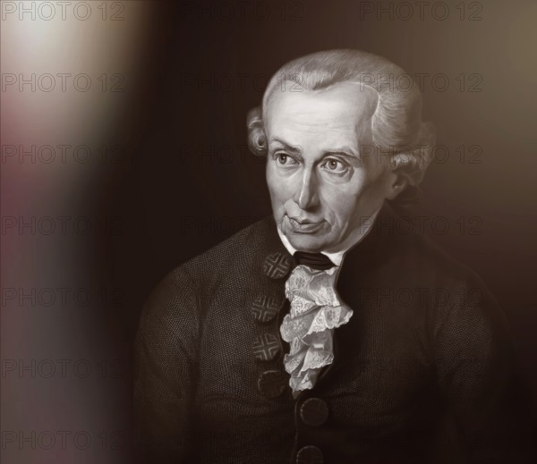 Immanuel Kant, 1724, 1804, German philosopher of the Enlightenment, digital edited according to