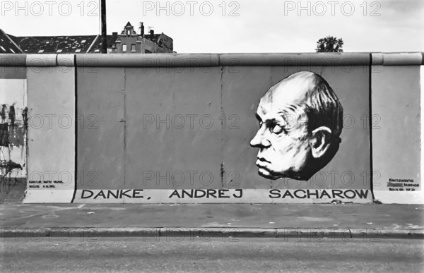 The Sakharov painting by Dmitri Vrubel in the East Side Gallery in the summer of 1990,