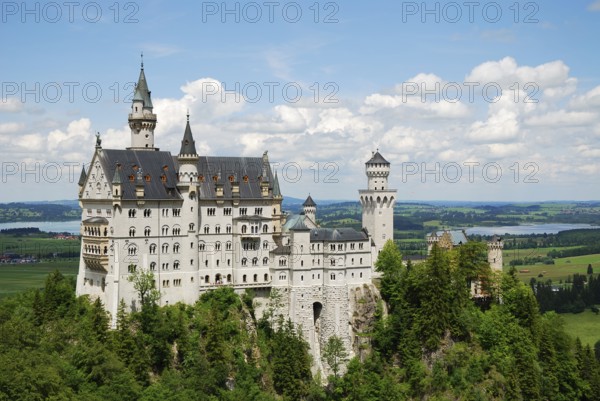 HOHENSCHWANGAU, GERMANY, JUNE 15: Neuschwanstein castle on June 15, 2011 in Hohenschwangau, Germany