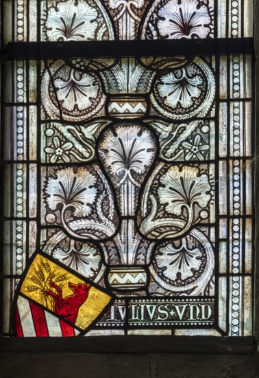 Altenberg Cathedral (also Bergischer Dom), grisaille window in the choir apse, detail, former