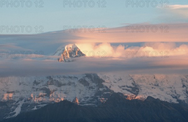 Alpine peak in clouds (Eiger), Bernese Oberland (Europe) (Landscapes) (mountains) (mountas)